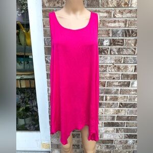 Hot Pink 2X Bobbie Brooks Scoop Neck Tunic Tank